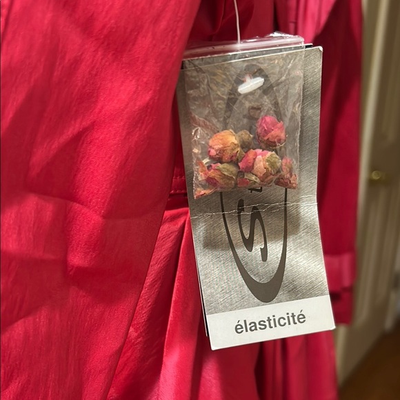 Red Trench Coat with Belt - Picture 3 of 5